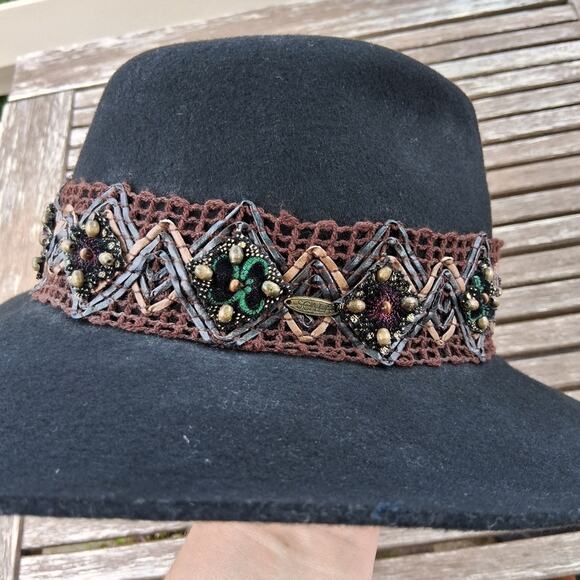 Scala 100% Wool Boho Western Hat Black One Size - Picture 4 of 8